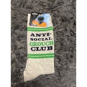 Sesame Street Cookie Monster Anti Social Grouch Club Socks Women OSFA nwt